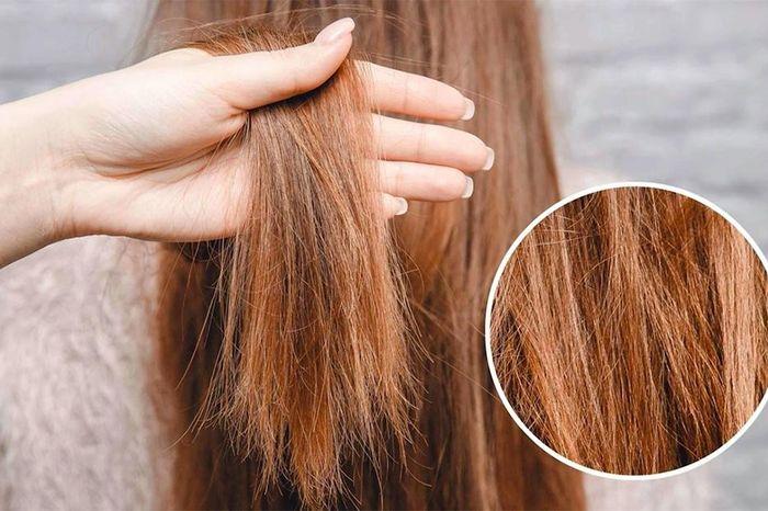Hình ảnh minh họa tóc đen tím phai dần sang tông màu ấm hơn và màu nền tóc lộ ra